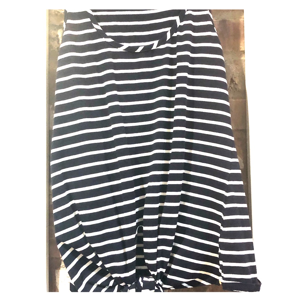 Maison Jules Navy Striped Tank